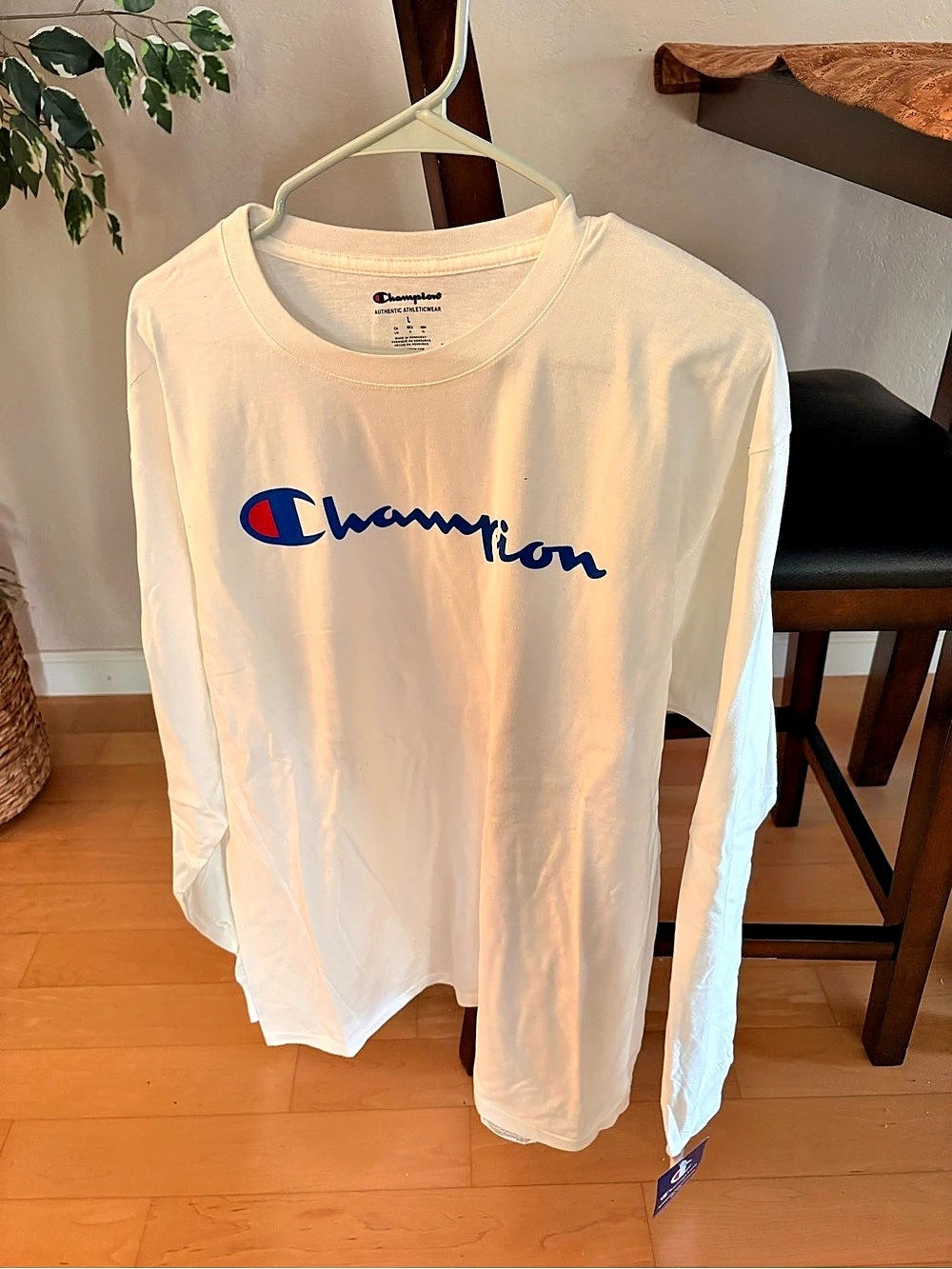 Champion Classic Jersey Long-Sleeve Tee, Script Logo Long Sleeve Logo Tee in